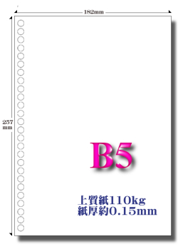 特厚口２６穴用紙