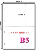 B5 マイクロミシン目入り 2分割4穴