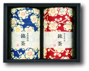 レトロな梅模様の茶缶が人気の銘茶ギフト　梅浪漫（うめろまん）