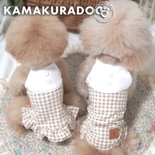 カプチーノチェックつなぎ＆ワンピ