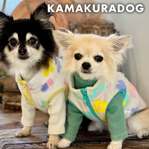 可愛い小型犬の洋服通販 鎌倉ドッグ マルチフラワーフリースベスト