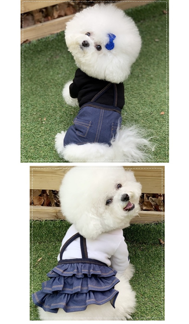 可愛い小型犬の洋服通販 鎌倉ドッグ デニム風サロペット スカート