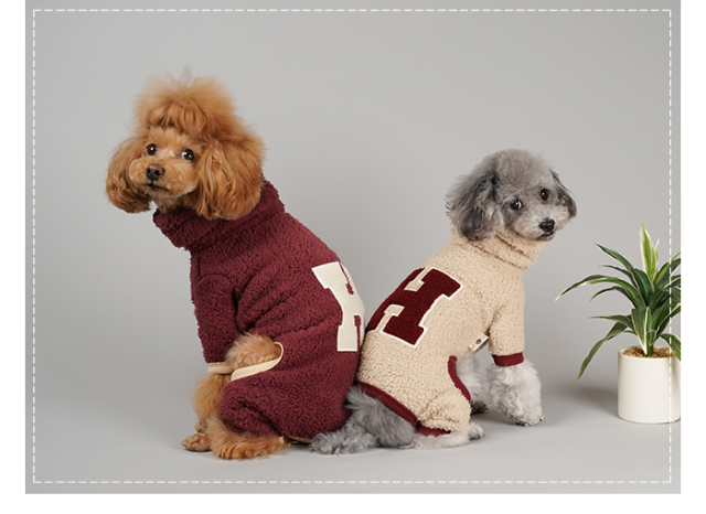 miniさま専用☺︎わんこふく　犬服 可愛い小型犬の洋服通販 鎌倉ドッグ Hネックウォーマーつなぎ