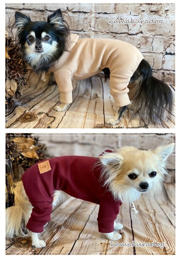 犬服^ ^つぎはぎパーカー 可愛い小型犬の洋服通販 鎌倉ドッグ パーカーつなぎ