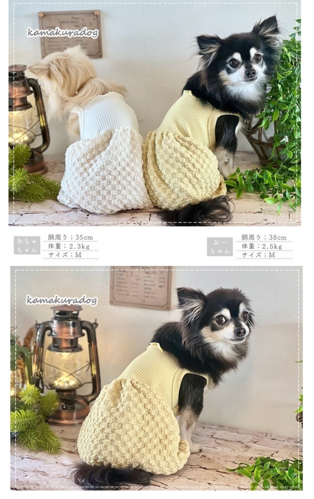可愛い小型犬の洋服通販 鎌倉ドッグ ポコポコキャミつなぎ