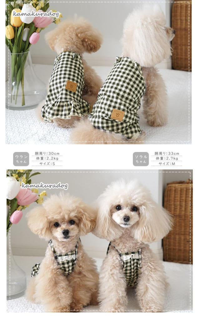 新作　ギンガムチェックデカリボンワンピース　超小型犬さんのみ見本 新作 ギンガムチェックデカリボンワンピース 超小型犬さんのみ見本