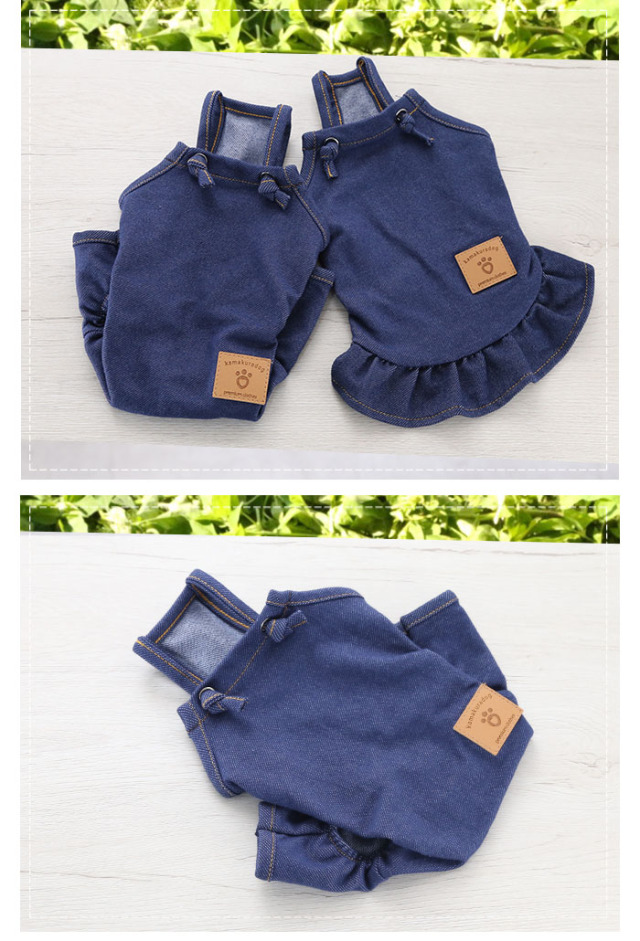 可愛い小型犬の洋服通販 鎌倉ドッグ ストレッチデニムつなぎ＆ワンピ