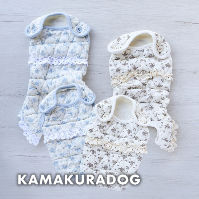 ロゼットキルトベスト・つなぎ