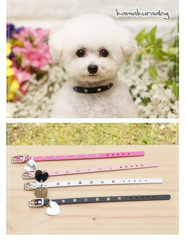 ラブリー首輪（本革製） 犬の服 鎌倉DOG