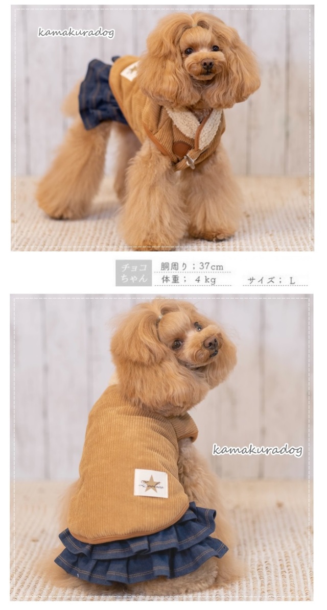 nov1012　ハンドメイド犬服　細コーデュロイワンピース nov1012様専用 ハンドメイド犬服 細コーデュロイワンピース