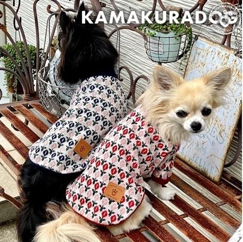 ハイネックフラワーニット