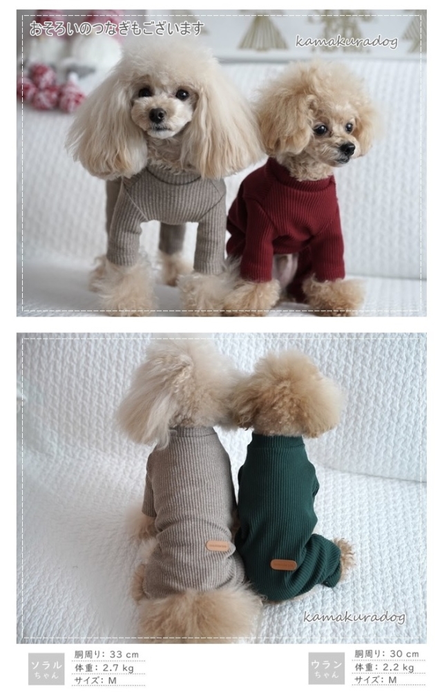 可愛い小型犬の洋服通販 鎌倉ドッグ ポイントスリーブリブT