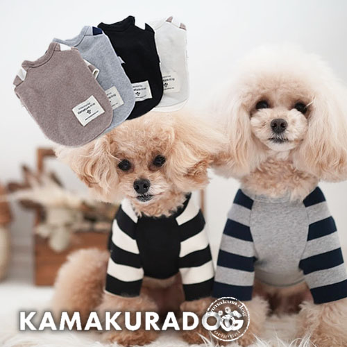 黒　白　ボーダーの犬の服 可愛い小型犬の洋服通販 鎌倉ドッグ ラグランボーダーT