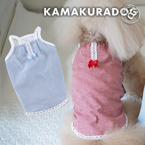 コットンチェックキャミ