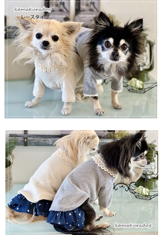可愛い小型犬の洋服通販 鎌倉ドッグ レース＆シンプルデイリートップス