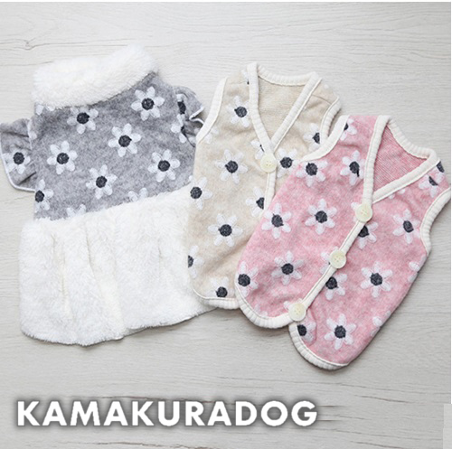 ステッチフラワーベスト 可愛い小型犬の洋服通販 鎌倉ドッグ