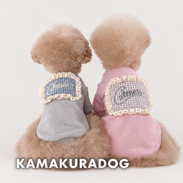 ギンガムフレームスウェット 可愛い小型犬の洋服通販 鎌倉ドッグ