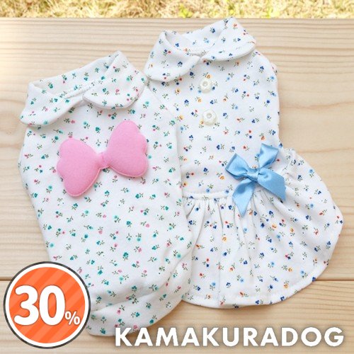 ぷっくりリボンの小花柄トップス
