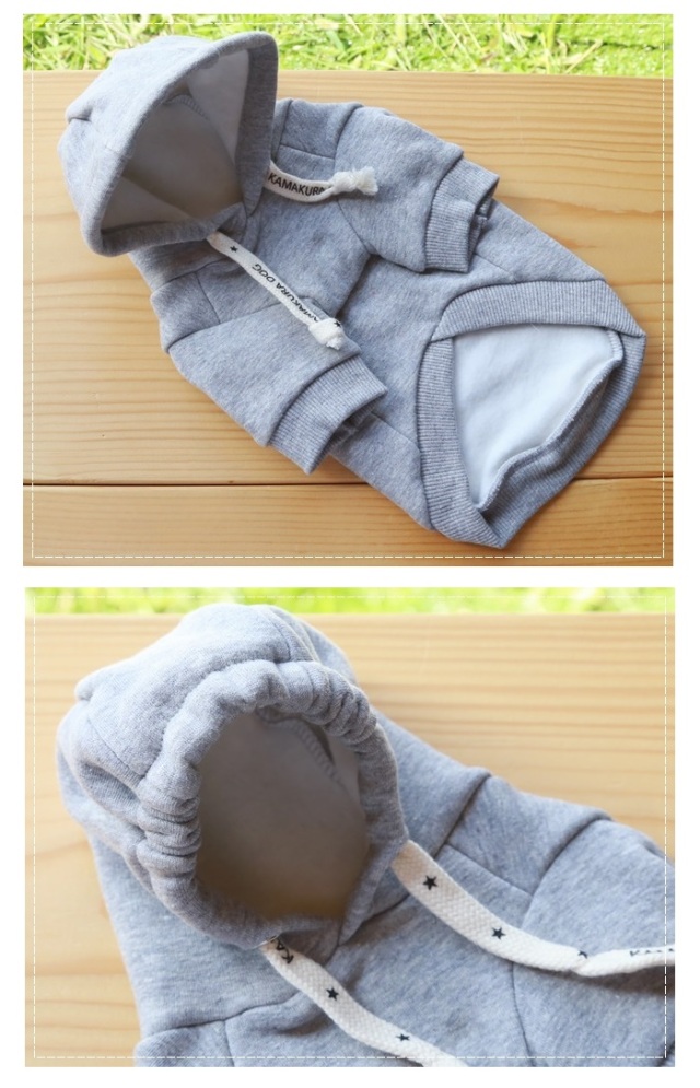 可愛い小型犬の洋服通販 鎌倉ドッグ NEW裏起毛フードパーカー