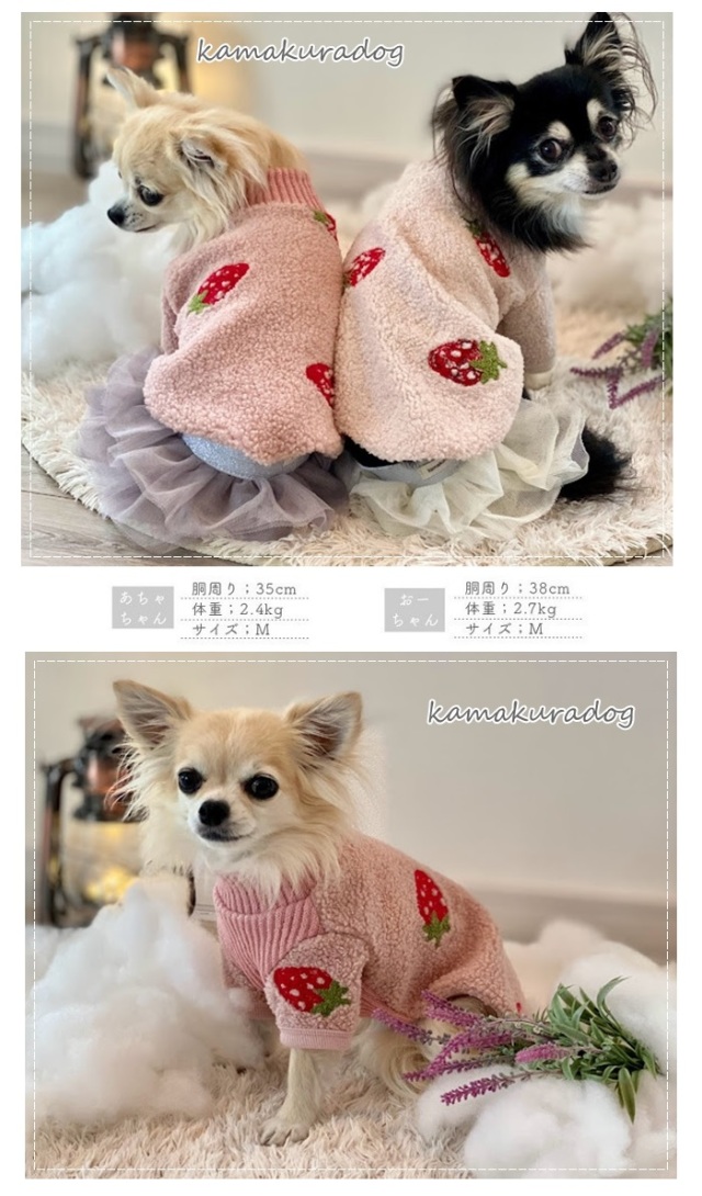 ペットパラダイス 足付きレインコート《いちご柄》 小型犬 / PET