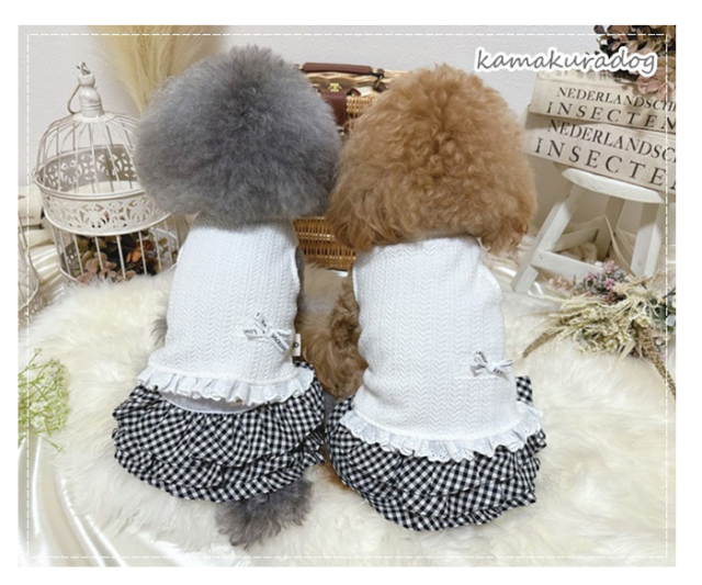 【新品】W143♡ボリュームフリル♡もふもふケ-プ防寒着ネックレス付-小型犬 可愛い小型犬の洋服通販 鎌倉ドッグ