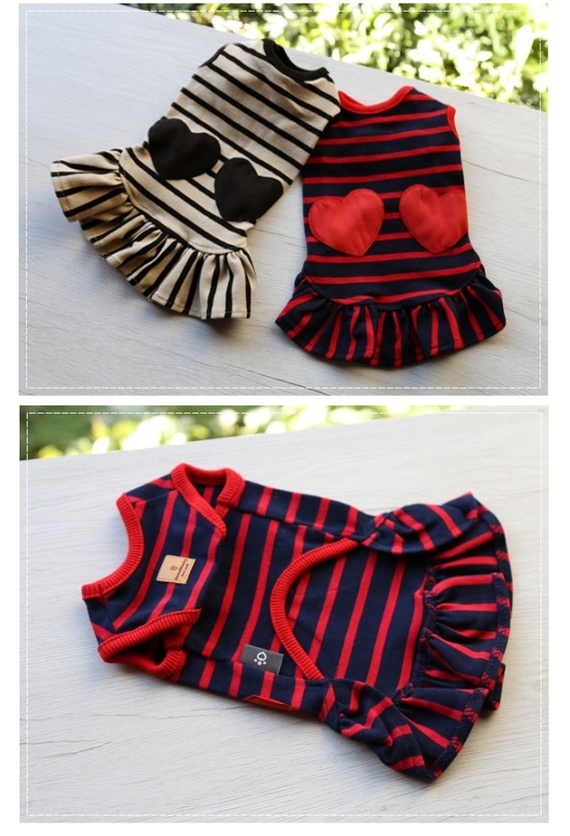 可愛い小型犬の洋服通販 鎌倉ドッグ ダブルハートワンピース