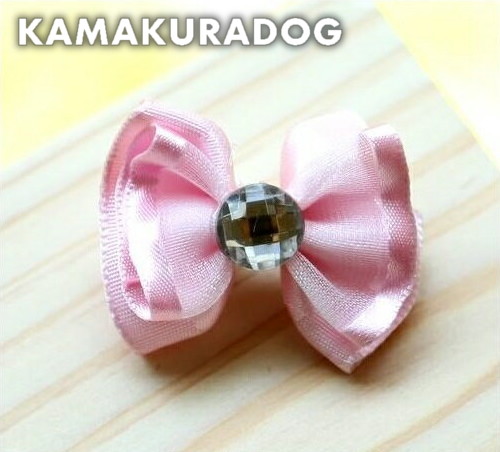 キラキラストーンリボン（中、バレッタ）