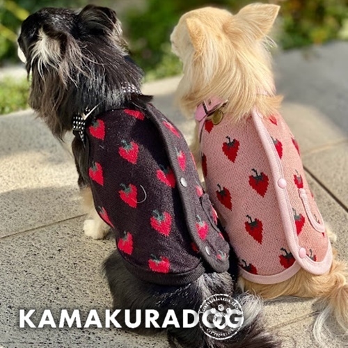 可愛い小型犬の洋服通販 鎌倉ドッグ ストロベリーニットベスト