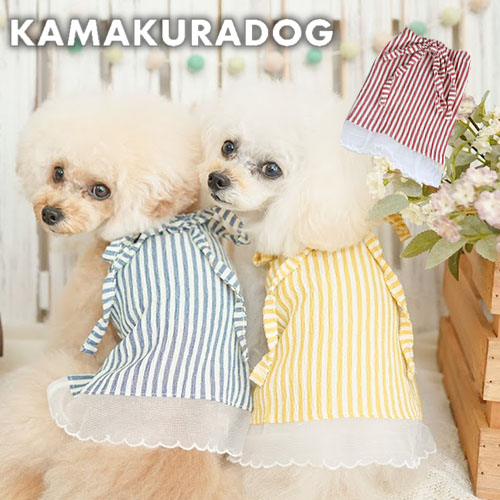 ストライプ＆レーシーチュニック