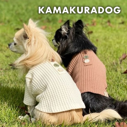 マーブルボタンのワッフルトップス