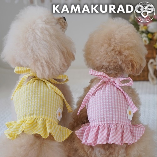 ギンガムフラワーワンピース