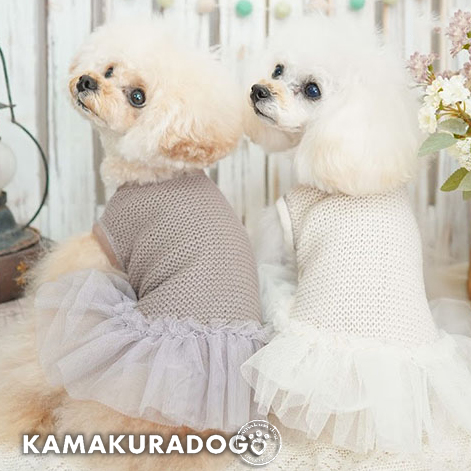 メッシュニットチュールワンピ