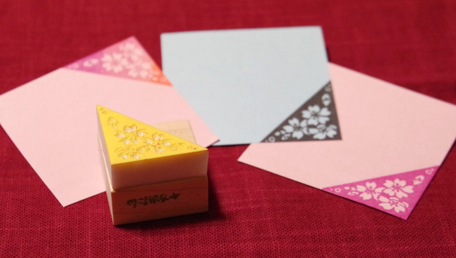 切り絵風桜消しゴムハンコ