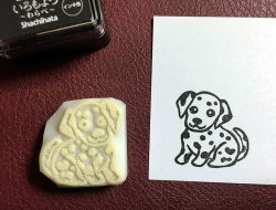 [犬まねき様ご確認用]オーダー☆消しゴムはんこ ダルメシアン小犬の消しゴムはんこ