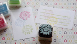 打ち上げ花火の消しゴムはんこ