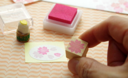桜の花の消しゴムハンコ＆押すものセット