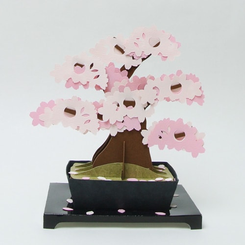 【 一点物 】 和紙 盆栽 桜 サクラ 軍道紙 造花 BONSAI 日本製 和紙盆栽＜さくら＞ - 仏壇のあるリビング｜現代的でモダンな祈りの