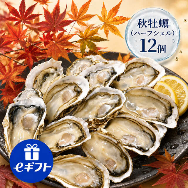 【秋牡蠣】生食用ハーフシェルオイスター 12個入
