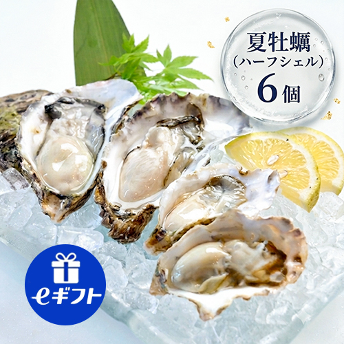 【夏牡蠣】ハーフシェルオイスター 6個入