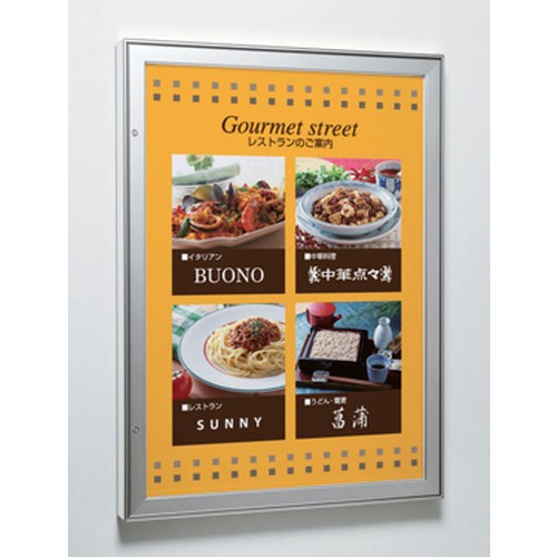 LEDポスターパネル LED内照パネル AL-FE9240 S(ステン) 屋外 B2タテ