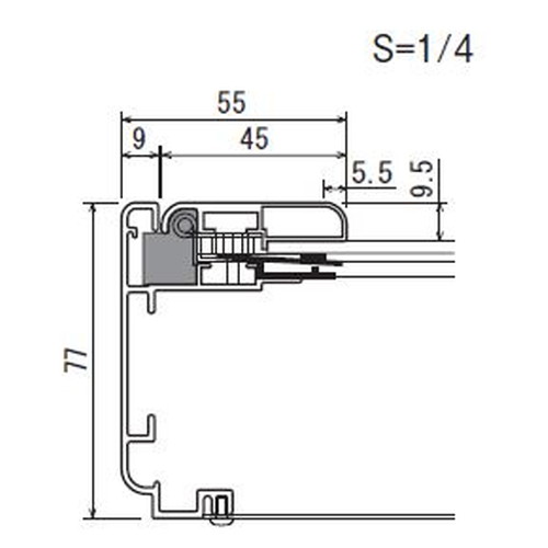 LEDポスターパネル LED内照パネル AL-FE99240 S(ステン) 屋外 B0ヨコ