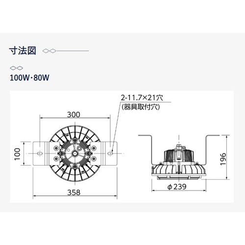 岩崎電気 EHTS10025W/NSAN9 耐振耐衝撃形 レディオックハイベイシータ