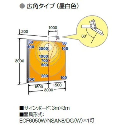 岩崎電気 ECF6050SW/NSAN8/DG (旧品番:ECF6040SW/NSAN8/DG) LED投光器
