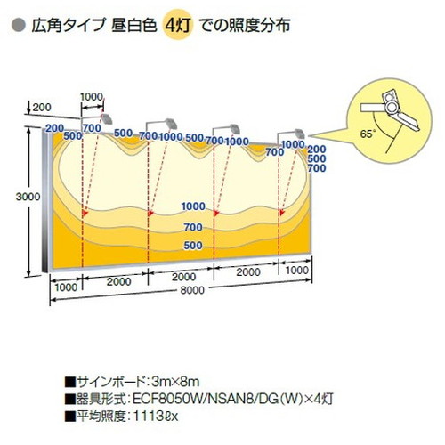 岩崎電気 ECF8050M/NSAN8/W (旧品番:ECF8040M/NSAN8/W) LED投光器