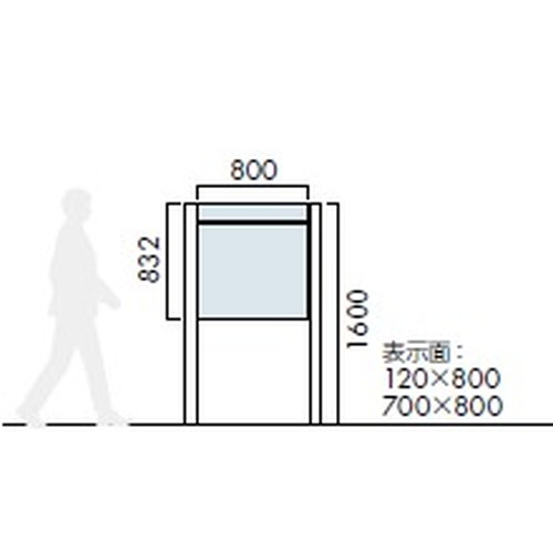 エクステリアサイン，自立サイン，両面対応，丸パイプ，OS-11222-SH，の補助画像
