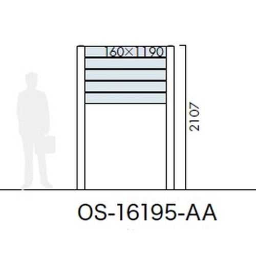 エクステリアサイン，アルミシステムサイン，OS-16195-AA，両面対応，の補助画像
