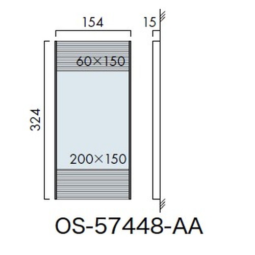 インテリアサイン，ユニティ5，室名札(平付け)，OS-57448-AA，片面対応，補助画像
