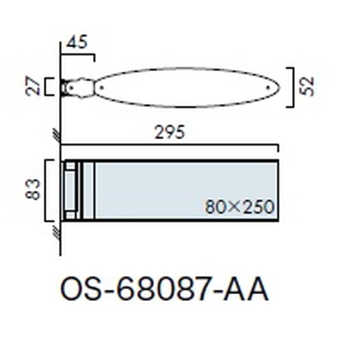 インテリアサイン，フーリィ，室名札(突出し，スイング)，OS-68087-AA，両面対応，補助画像