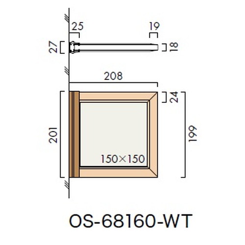 インテリアサイン，オアシス2，室名札(突出し)，OS-68160-WT，両面対応，補助画像