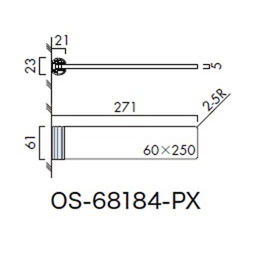 インテリアサイン，パティカル2，室名札(突出し)，OS-68184-PX，両面対応，補助画像